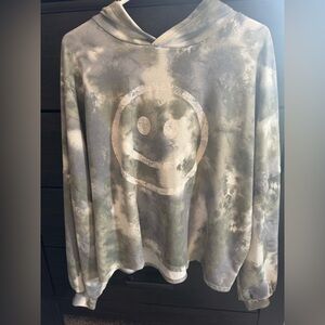 Peach Love Women’s Small Smiley Tie Dye Hoodie